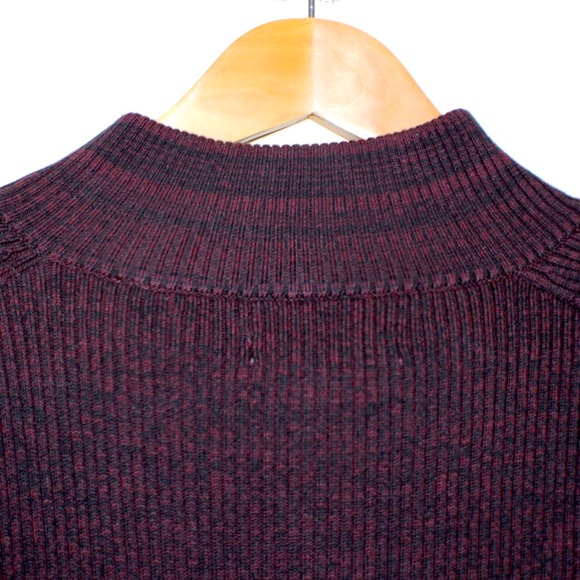 Vince Camuto Red Black Mock Neck 1/4 Zip Sweater - Picture 11 of 12